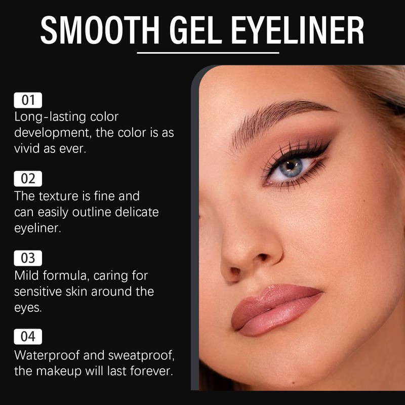 Eyeliner Cream, Waterproof Eyeliner Black & Blue, Waterproof Matte Eyeliner