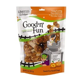 Good 'n' Fun FrankenBones with Chicken, 2 Ounce, Chews with Rawhide for Small Dogs