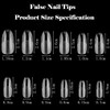120PCS Clear Half Frosted Nails Tip Almond Acrylic Fake Nails