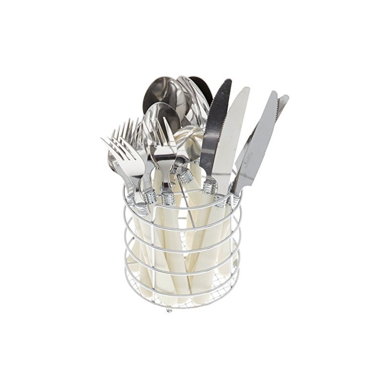 Gibson Sensations 16-Piece Stainless Steel Flatware Set with Metal Caddy