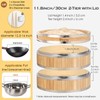 AutJrny 11.8-Inch Vertical Bamboo Steamer Basket, 2-Tier with Stainless Steel