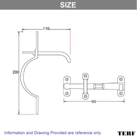 TERF® Traditional Vintage Style Polished Brass Suffolk Latch Gate Door Lock 200mm Thumb Latch Catch Lock Suffolk Latches for Gate Shed Cottage Doors Lock with Fixing Screw - Pack of 2