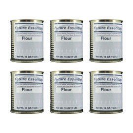 Future Essentials All Purpose White Flour | 100% Natural Whole Grain | Non GMO | Long Term Storage Shelf Stable | Emergency Survival Food Supply, Camping & Backpacking (#2.5 size) 6 Cans