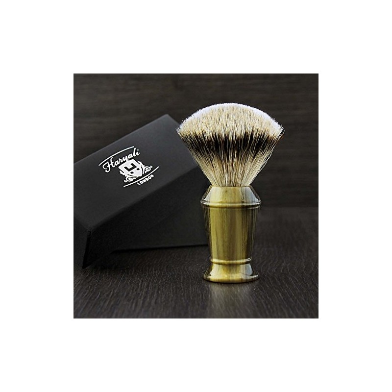 Silver Tip Badger Hair Shaving Brush in Imitation Horn Shaving