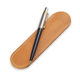 MAKYN Leather Pen Case, Single Pen Pouch Cover, Fountain Pen Sleeve Holder (Vintage Brown)