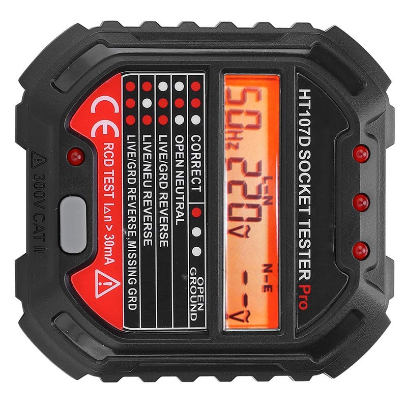 Socket Tester HT107D, Socket Tester for LCD Digital Display with