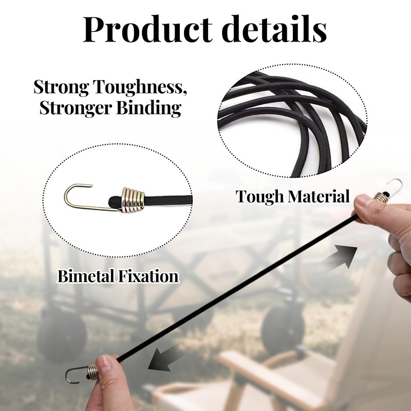 10PCS Small Bungee Cords with Hooks Durable and Versatile 24cm