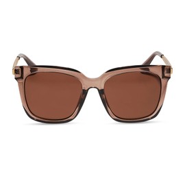 DIFF Hailey Oversized Square Sunglasses for Women UV400 Protection, Milky Tan + Brown