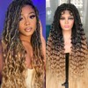 Annivia Faux Locs Braided Wigs for Black Women Goddess Full