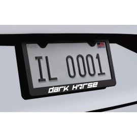 Racing ProShop Stylish Dark Horse Mustang Black Premium Metal License Plate Frame