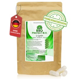 L-Lysine Capsules - Bio Protect - 120 Capsules - 500 mg per Capsule - No Additives