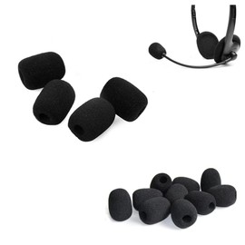 20 Pcs Foam Mic Cover,30x22x8 mm Black Mini Microphone Headset Windscreen Sponge Foam Mic Cover,Mini Size Lapel Headset Microphone Windscreen Foam Cover