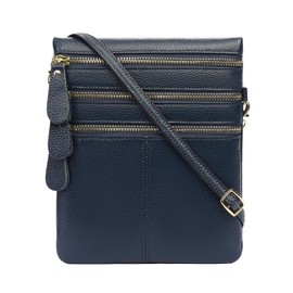 SENDEFN Small Crossbody Bag for Women Genuine Leather Triple Zip Crossbody Purse, Lightweight Women's Shoulder Handbags