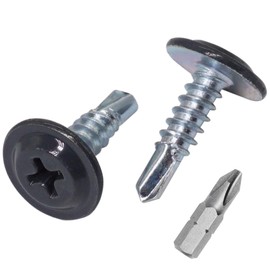 SKIR'CO (Pack of 400) Painted 4.2 x 16 mm Self Drilling Screws, Phillips Modified Truss Head, Tapping Screw, Flat Head (400, Anthracite Grey RAL 7016)