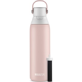 Brita Stainless Steel Water Filter Bottle, 20 Ounce, Rose, 1 Count