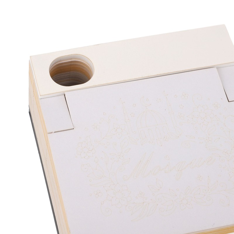 3D Mosque Notepad LED Lights 3D Tear Away Paper Sculpture