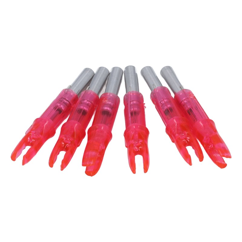 6Pcs Lighted Arrow Nocks High Visibility High Light Transmittance Waterproof