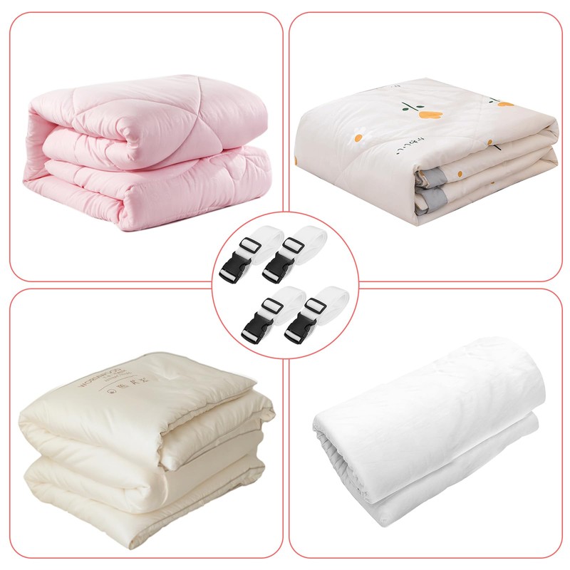 4 Pcs Adjustable Mattress Topper Straps