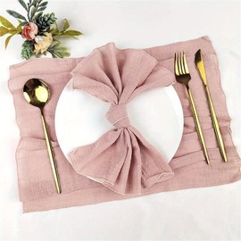Pink Napkins Cloth, 6Pack Cotton Napkins Pink 42 x 42 CM, Cloth Napkins Set of 6, Table Napkin Cloth for Christmas/Dinners/Weddings/Bar