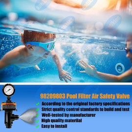 katikies Manual Air Relief Valve for Pool and Spa Filters, Pool Filter Air Relief Valve with Pressure Gauge Replacement, Compatible with Hayward, Pentair and More (ARF-2)
