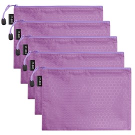LUHIUMOYA A4 Document Wallet, Waterproof Document Bag with Zip, Bag for Paper, Documents, File, Cosmetics, Homework (Purple)
