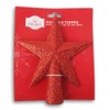 Miniature Star Christmas Tree Topper - 5.5 Inch (Red Glitter),