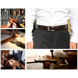 KM Legend Men's Genuine Leather Dress Belt with Premium Quality - Classic & Fashion Design for Work Business and Casual (Brown, 38)