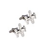 A N KINGPiiN Propeller Plane Cufflinks (Silver)