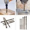Honkdtyun 5 Count Four Edged Serrated Eccentric Drill Bit Set,New