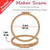 Maker Susan 12 inch Round Beechwood Quilting Hoop, Wooden Cross