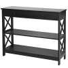 Segawe 3-Tier Console Table with Drawer and Open Storage Shelf