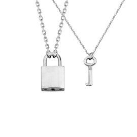 CHOORO Couple Necklace You Hold The key To My Heart His and Hers Memorial Jewelry Love Wish Gift for Girlfriend Boyfriend Valentines Anniversary (lock key matching necklace)