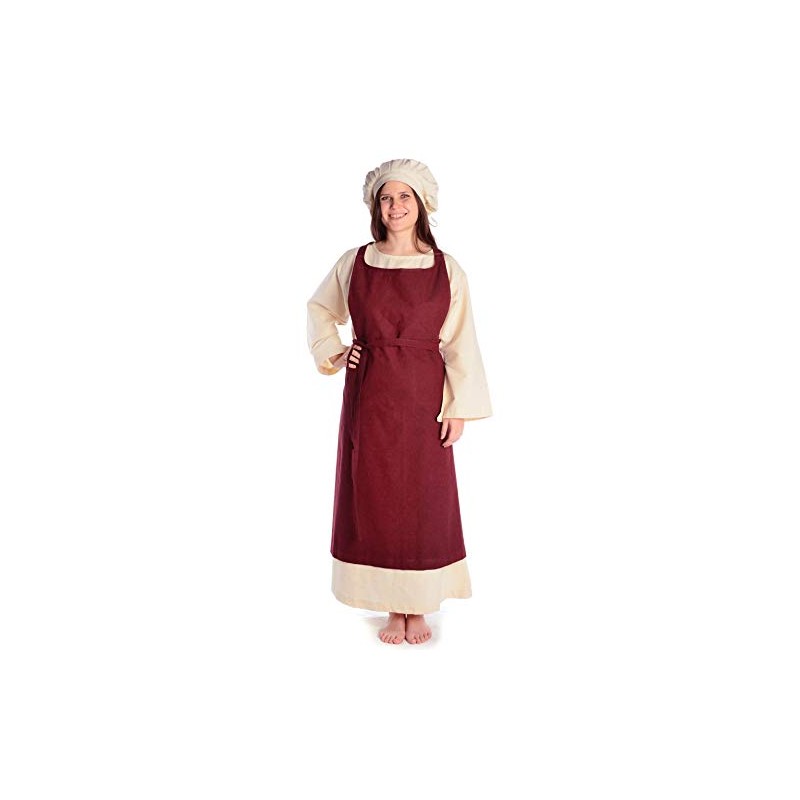 HEMAD Medieval apron Flurdamurs made of cotton, brown, beige, red