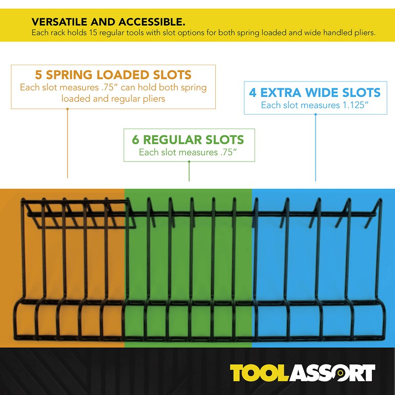 Plier Organizer Rack for Tool Box Storage, Holds Regular and