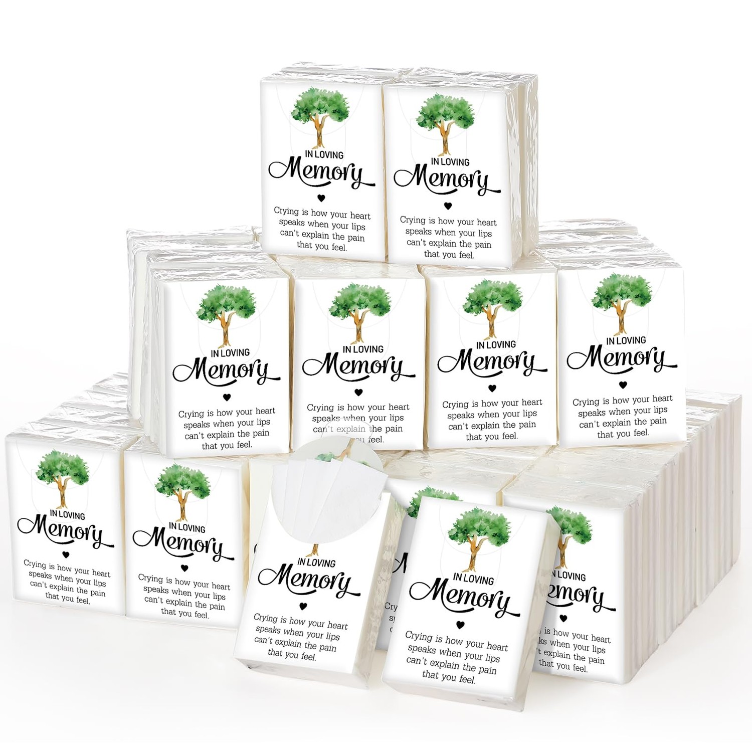 Jetec 100 Pack Funeral Facial Tissues Pocket Tissue Travel Tissues Size ...