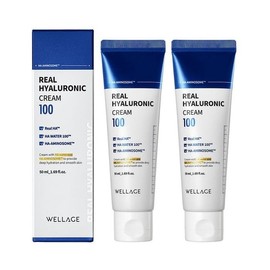 Wellage Real Hyaluronic 100 Cream 50ml 2pcs (49446602) / 웰라쥬 리얼 히알루로닉 100 크림 50ml 2개 (49446602)