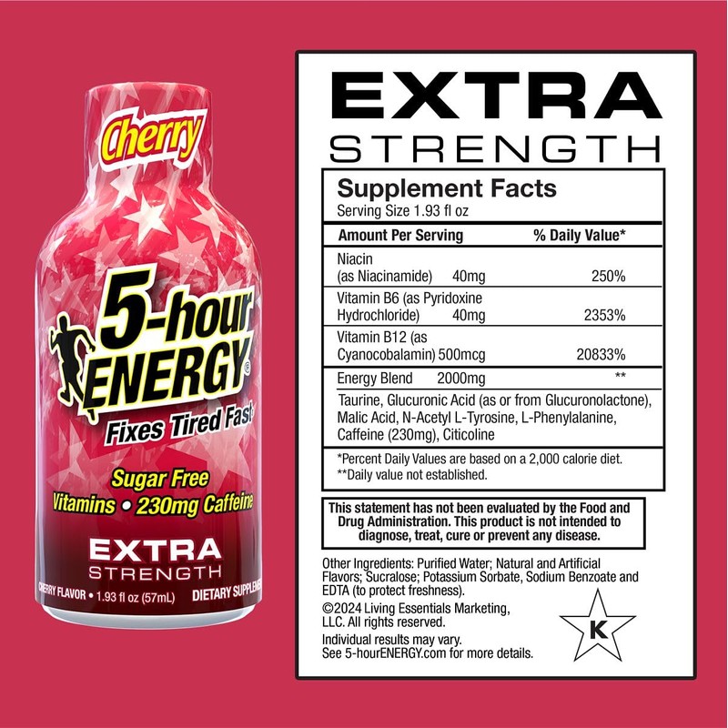 5-hour ENERGY Extra Strength Shots, Cherry Flavor, 1.93 oz. 30