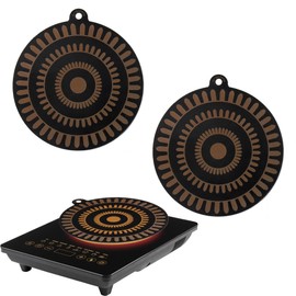 Thermochromic Silicone Induction Cooktop Protect Mat, 2 PCS Multifunctional Silicone Mat for Induction Cooktop, Induction Cooktop Protective Cover (9.5 inches)