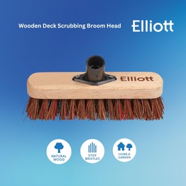 Elliott Elliott Deck Scrubbing Broom Head with Natural Union Fibre, Beige, 22cm wide