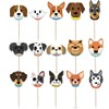 KUDES 32Pcs Dog Cupcake Toppers - Cute Puppy Faces Cake