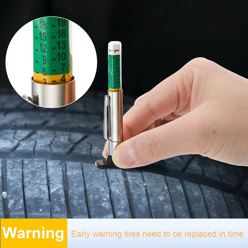 Yarlung 50 Pack Tire Tread Depth Gauge, Color Coded 32nds
