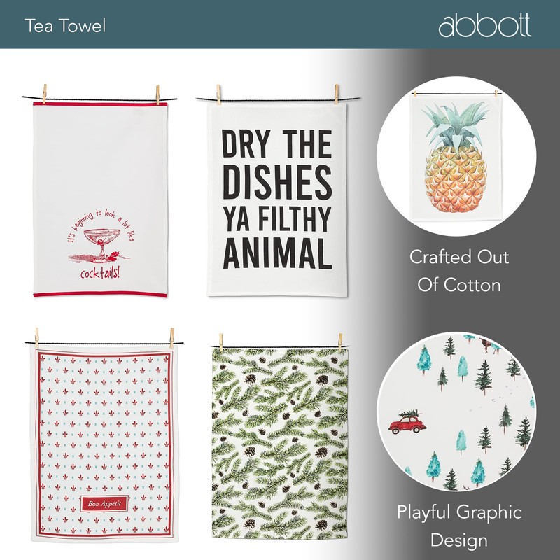 Abbott Collection Home 063713336231 Abbott Collection Wine Guide Tea Towel,