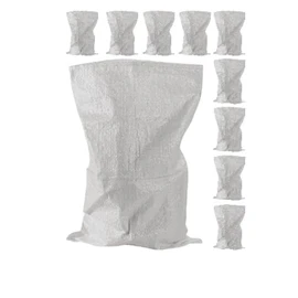 A&A SUPPLIES UK - 10 x Large Woven Rubble Builder White Rubbish Bags 60 X 100 CM Sacks - Strong Builders Garden Waste Bag - Heavy Duty Polypropylene PP DIY White Jumbo Sack 24.5 X 39" inches (10)