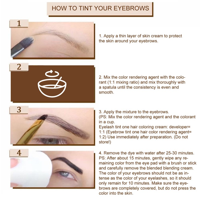 Eyebrow Tint Kit Semi Permanent High Pigment Instant Result Long