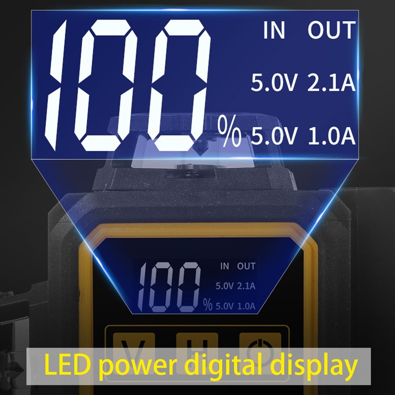 FenorGan16 Lines Self Leveling Laser Level，LCD power display，4x360° 4D Green