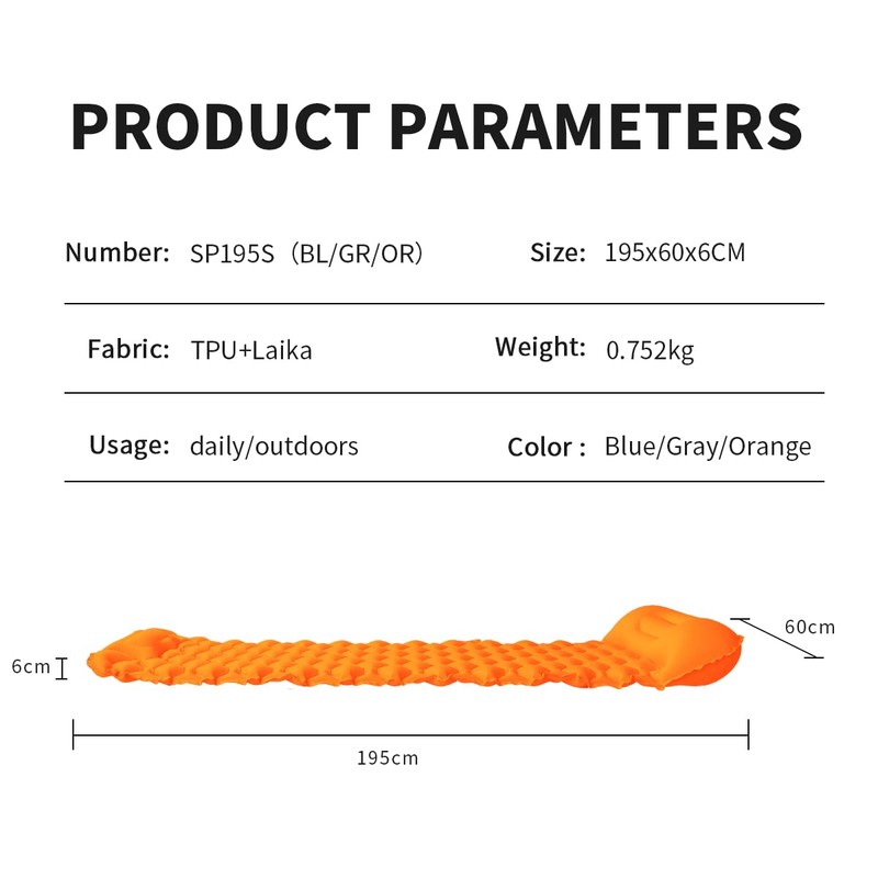 Baiao Self Inflating Camping Sleeping, Ultralight Sleeping Pad with Pillow,