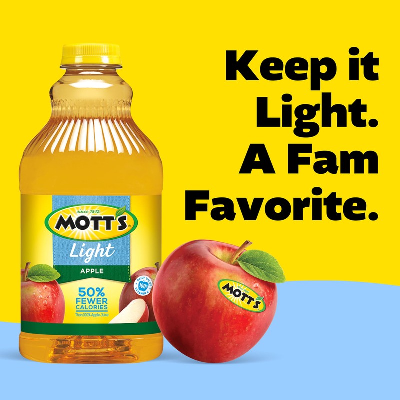 Mott's Apple Light Juice Drink, 64 Fl Oz Bottle (Pack