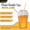 CHEF ROYALE 50 x 16oz Plastic Smoothie Cups with Dome