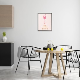 Stupell Industries Balancing Flamingo & Wine Framed Giclee Art Design by Ziwei Li