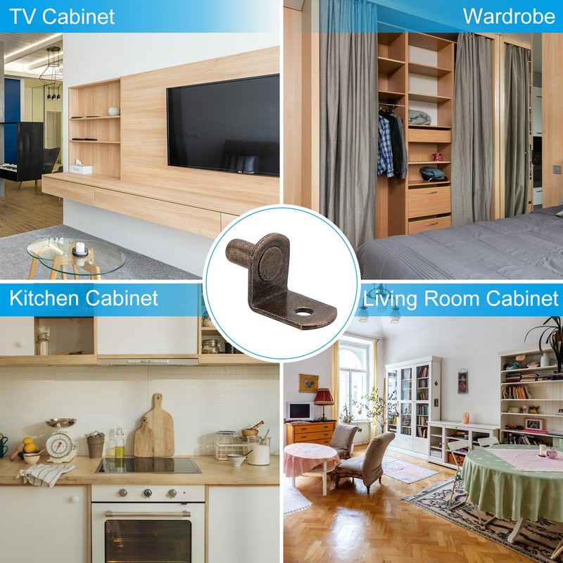 PATIKIL Shelf Pegs Pins 1/5 Inch, 40 Pack L-Shaped Shelf